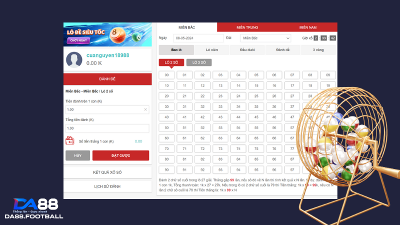 Thế Giới Lô Đề DA 88 - Trải Nghiệm Cùng Những Con Số Ấn Tượng 3 Xổ số miền Bắc cho anh em cược thủ